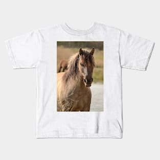 Portrait of a konik horse Kids T-Shirt